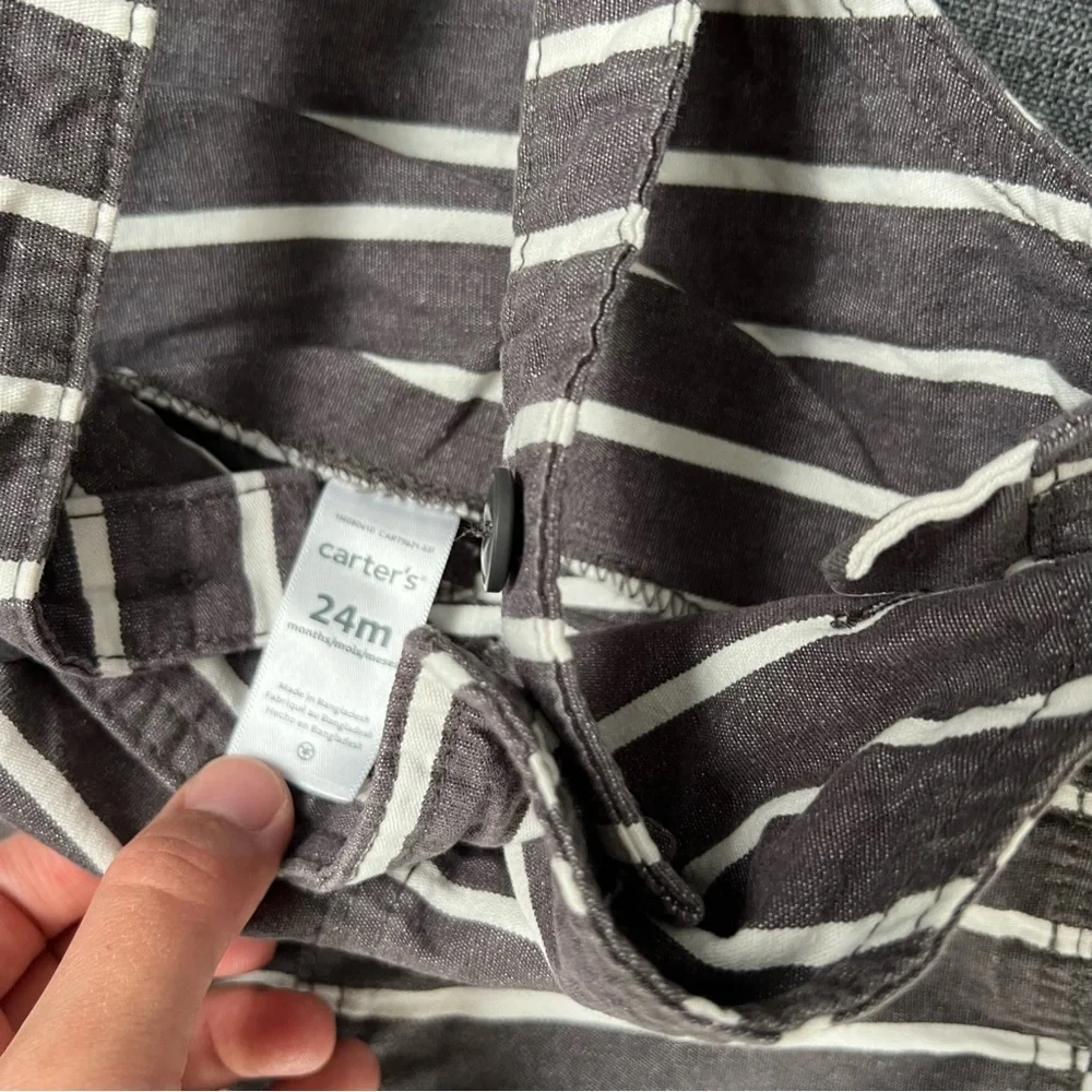 Carter's Charcoal Striped Overalls